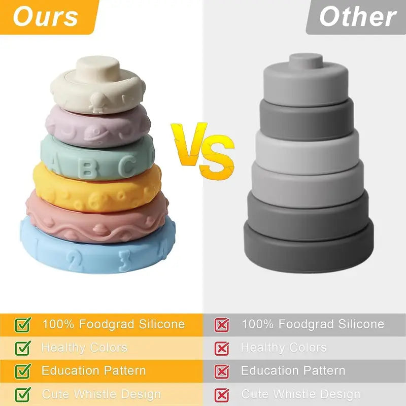 5-in-1 Baby Sensory Toys for 6 to 36 Months, Pull String Toys, Stacking Blocks, Sensory Shapes Simulation Remote Control