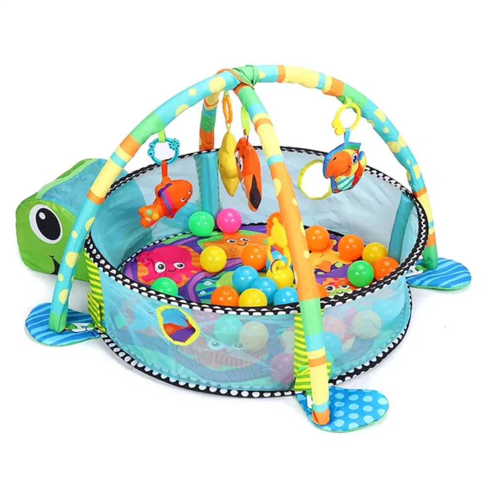 3 in 1 Baby Activity Play Mat Gym Game with Ball Pit Play Crawling Mat Baby Playing Mat Toys Unisex Kids Activity Carpet Infant