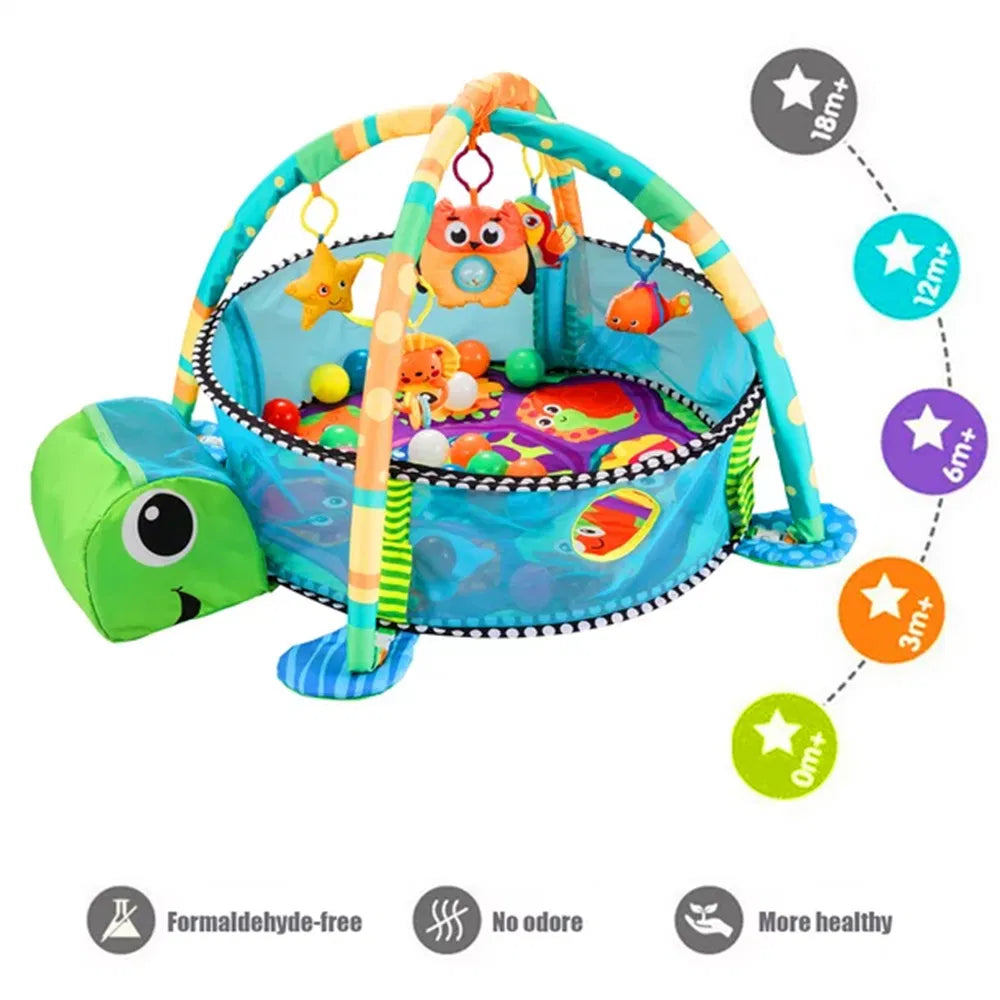 3 in 1 Baby Activity Play Mat Gym Game with Ball Pit Play Crawling Mat Baby Playing Mat Toys Unisex Kids Activity Carpet Infant