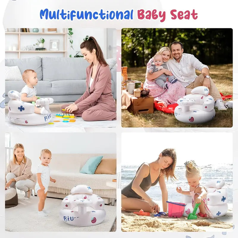 Inflatable Baby Chair with Tray - Soft Bath & Feeding Seat for Toddlers (Ideal Christmas Gift)