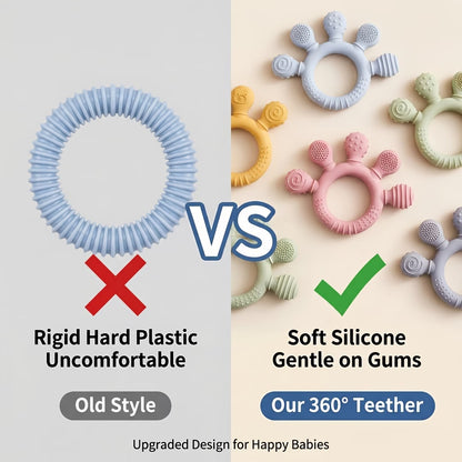 Baby Teething Toys, Baby Care Rings, Food Grade Teething Gel, BPA Free, Children's Gifts, Newborn Accessories