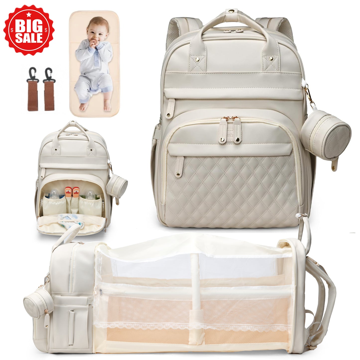 Diaper Bag Backpack with Changing Station, Large Capacity, Newborn Essentials Must Haves