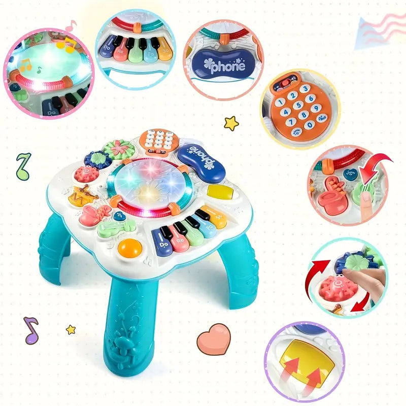 Musical Play Table - Interactive Toddler Activity Center for Cognitive Development