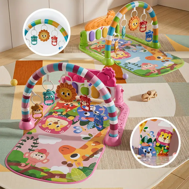 5-in-1 Multifunctional Baby Activity Center with Musical Piano Keys, Sensory Toys & Adjustable Reclining Seat