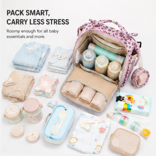 Convertible Diaper Bag Backpack for Moms, Large Capacity Waterproof Baby Travel Tote with 15 Pockets