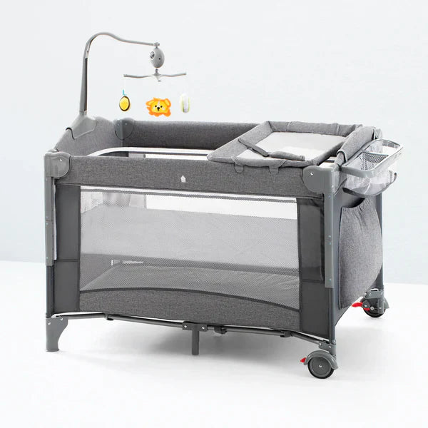 5 in 1 Baby Crib, Bedside Cribs, Pack and Play with Bassinet and Changing Table