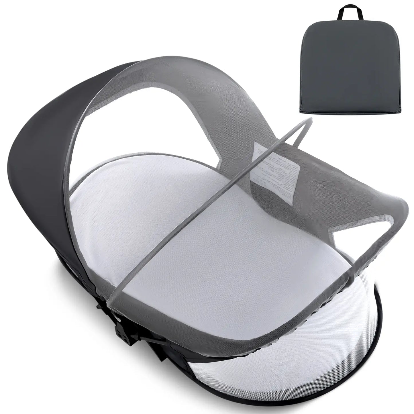 Portable Baby Travel Bassinet with Mosquito Net & Sunshade – Lightweight Foldable Crib for Indoor & Outdoor Use