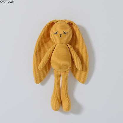 Soft Corduroy Baby Security Blanket Toy - Long Ear Bunny Lovey for Newborn