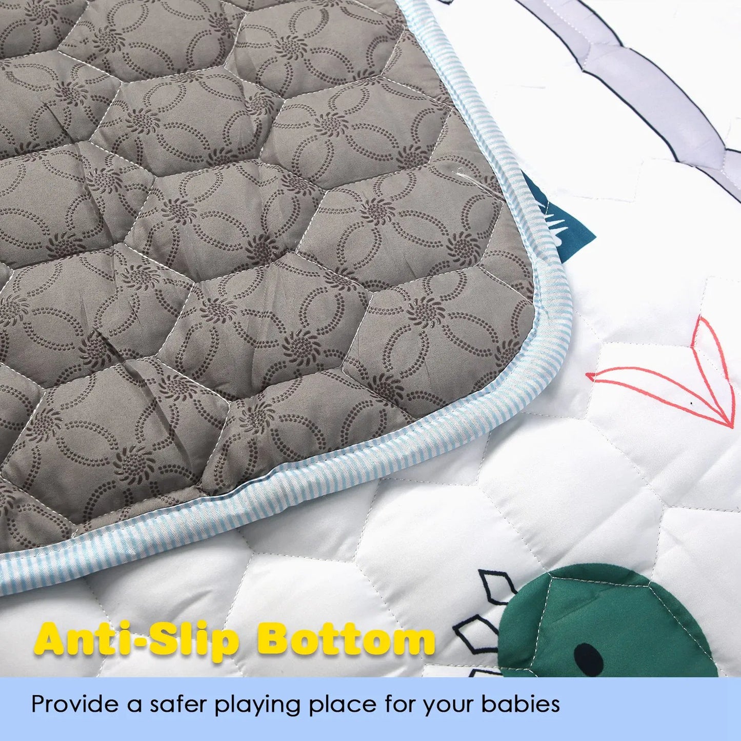 Baby Play Mat Non-Slip Baby Crawling Mat Foldable Playpen Mat Machine Washable for Newborns Infants Babies Toddlers