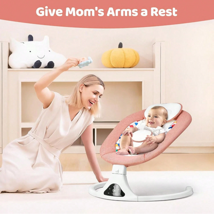 Baby Swings For Infants, Pink Infant Swing With Bluetooth & Remote Control, Portable Baby Swing For Indoor And Outdoor