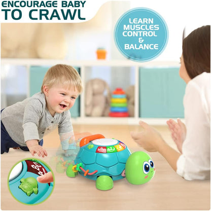 Musical Crawling Turtle Baby Toy for 6–12 Months, Interactive Light & Sound Infant Toy for Early Learning and Development