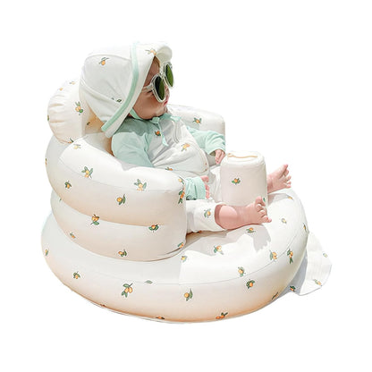 Inflatable Baby Seat with Built-in Air Pump – Portable Floor Chair for Sitting Up, Feeding & Play 3 Months & Up