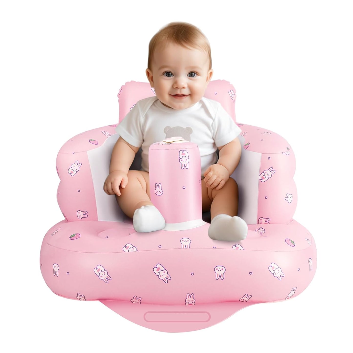 Inflatable Baby Seat with Built-in Air Pump – Portable Floor Chair for Sitting Up, Feeding & Play 3 Months & Up