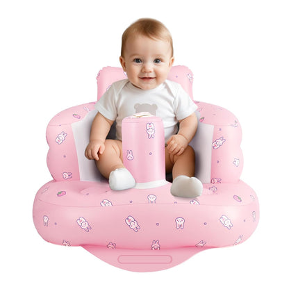 Inflatable Baby Seat with Built-in Air Pump – Portable Floor Chair for Sitting Up, Feeding & Play 3 Months & Up