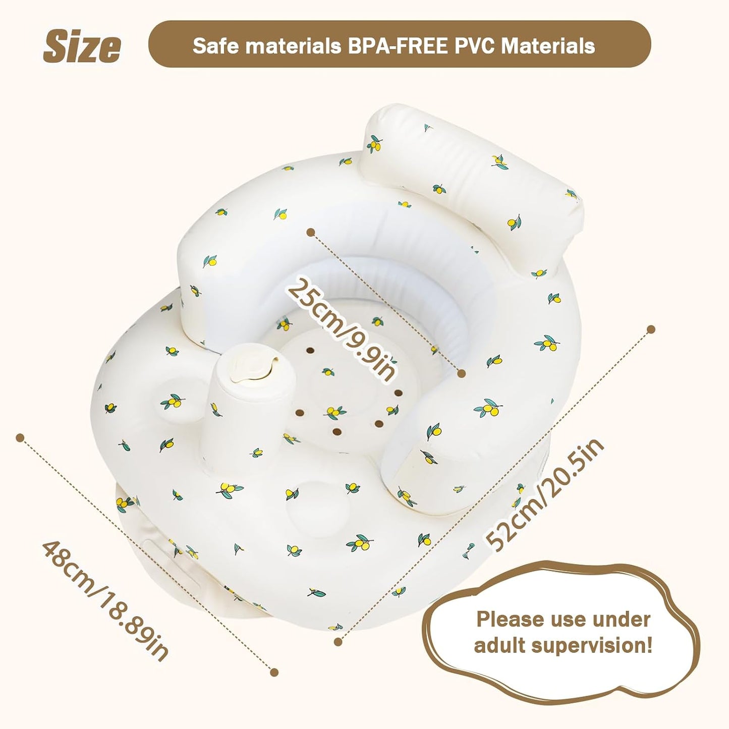 Inflatable Baby Seat with Built-in Air Pump – Portable Floor Chair for Sitting Up, Feeding & Play 3 Months & Up