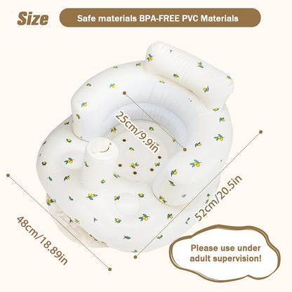 Inflatable Baby Seat with Built-in Air Pump – Portable Floor Chair for Sitting Up, Feeding & Play 3 Months & Up