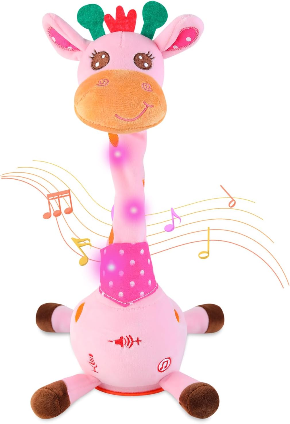 Dancing Giraffe Plush Toy for Toddlers with Music, Voice Repeat & Light-Up Feature – Interactive Baby Gift