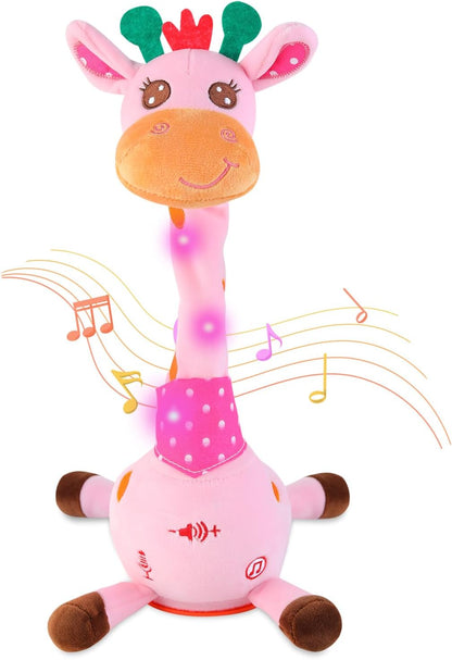 Dancing Giraffe Plush Toy for Toddlers with Music, Voice Repeat & Light-Up Feature – Interactive Baby Gift