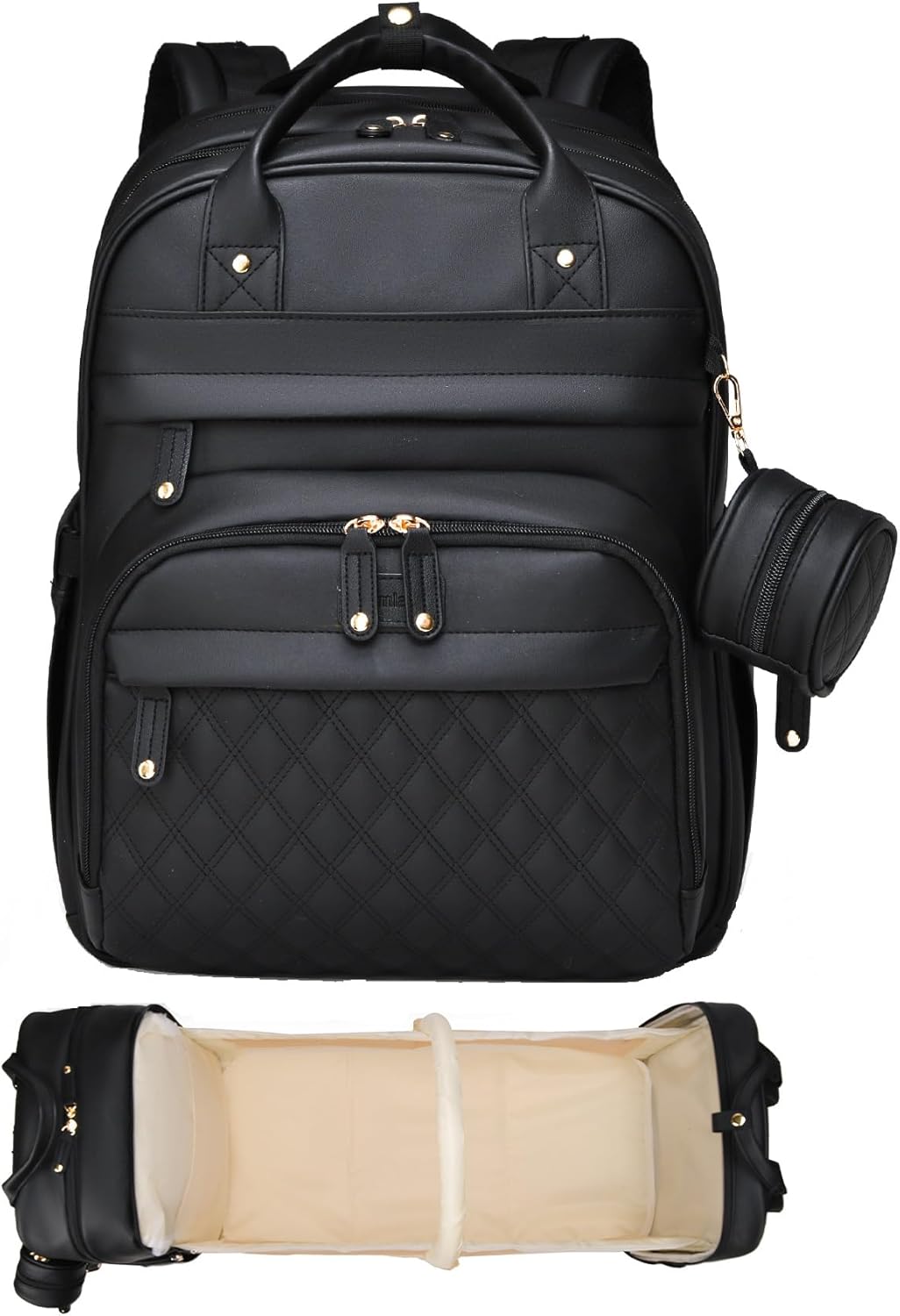 Baby Diaper Bags with Changing Station, Large Capacity Diaper Bag Backpack for Moms Dads with USB Charging Port,Travel Baby Bag with Pacifier Case & Stroller Straps