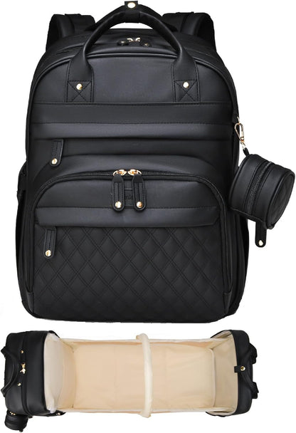 Baby Diaper Bags with Changing Station, Large Capacity Diaper Bag Backpack for Moms Dads with USB Charging Port,Travel Baby Bag with Pacifier Case & Stroller Straps