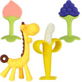 Baby Teething Toys 3-6 Months – BPA-Free Silicone Teether Fruit Shape Giraffe Chew Toy for Newborns, Infant Gum Soother Gift for Baby Boy & Girl