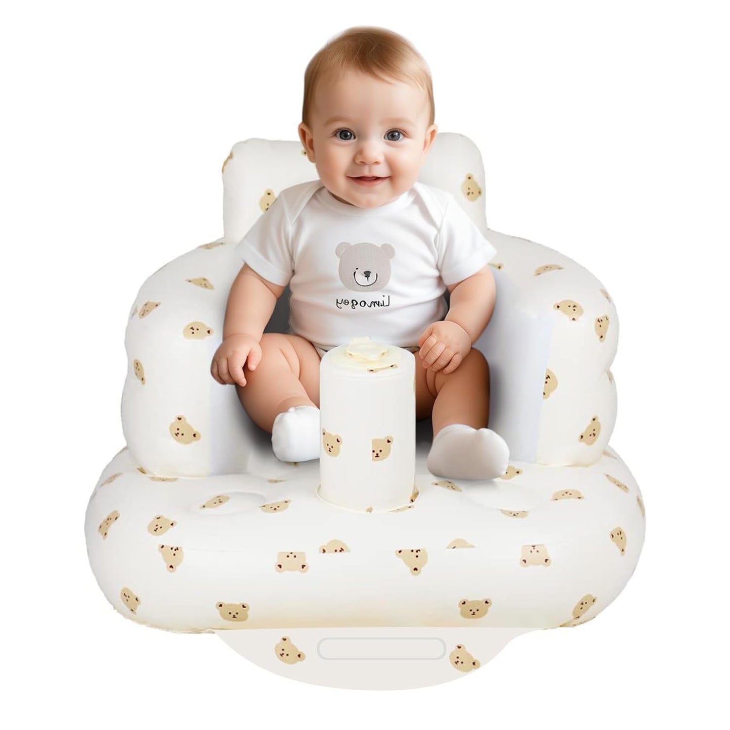 Inflatable Baby Seat with Built-in Air Pump – Portable Floor Chair for Sitting Up, Feeding & Play 3 Months & Up