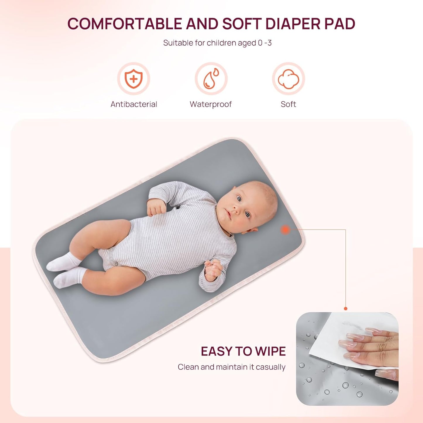 Diaper Bag Mini Diaper Backpack with Changing Pad, Puffer Baby Travel Bag with Insulated Pockets, Stroller Straps