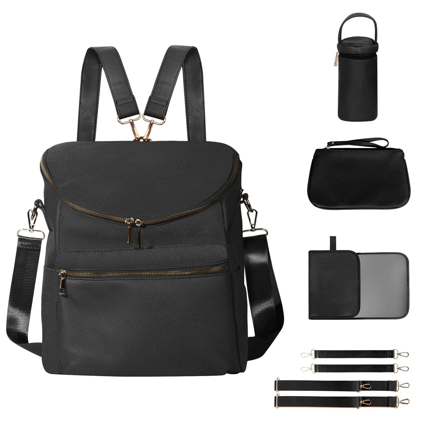 2026 New Diaper Bag Backpack, Fashion Leather Mommy Backpacks, Travel Baby Diaper Bags with in Bag Organizer and Changing Pad