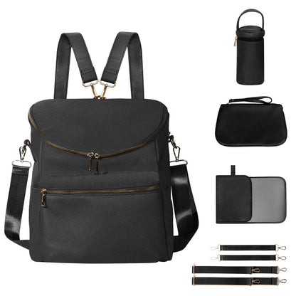 2026 New Diaper Bag Backpack, Fashion Leather Mommy Backpacks, Travel Baby Diaper Bags with in Bag Organizer and Changing Pad