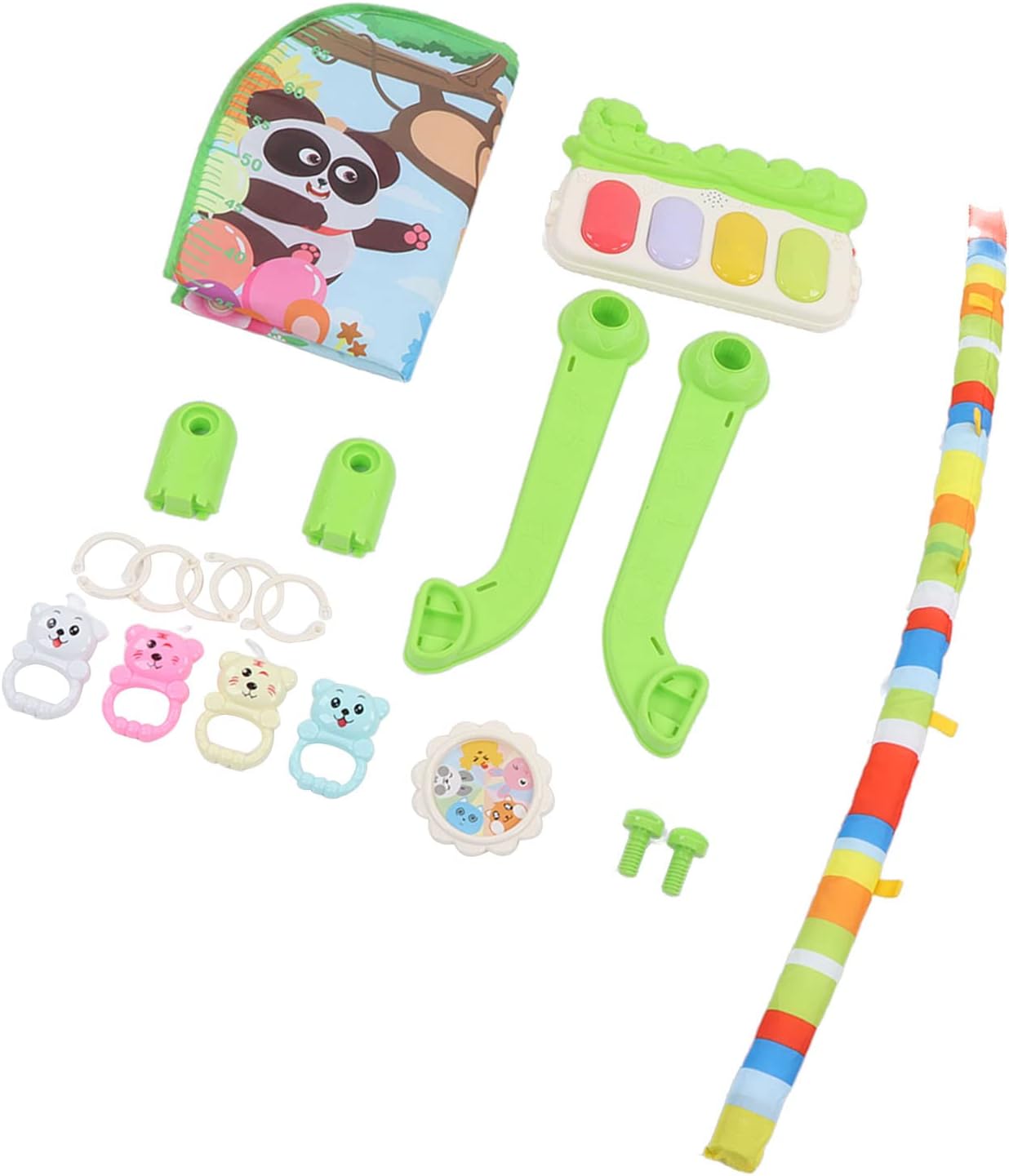Baby Kick Play Mat, Detachable Tummy Time Mats with Music and Soft Lights for Newborn Infants Boys Girls Crawling Playing