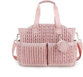 Diaper Tote Quilted Mommy Bag Function Maternity Baby Bag Diaper Changing Messenger with Shoulder Strap Wet Pocket