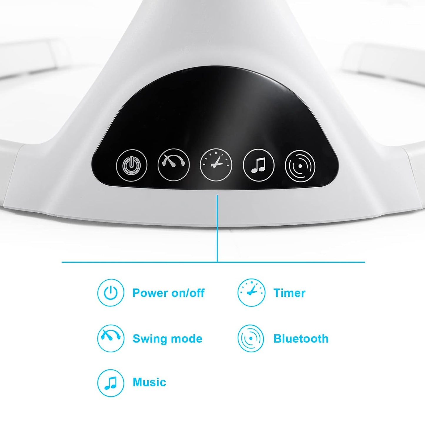 Baby Swing for Infants,Electric Bouncer for Babies-Remote, 5 Speeds, Bluetooth Music & Net