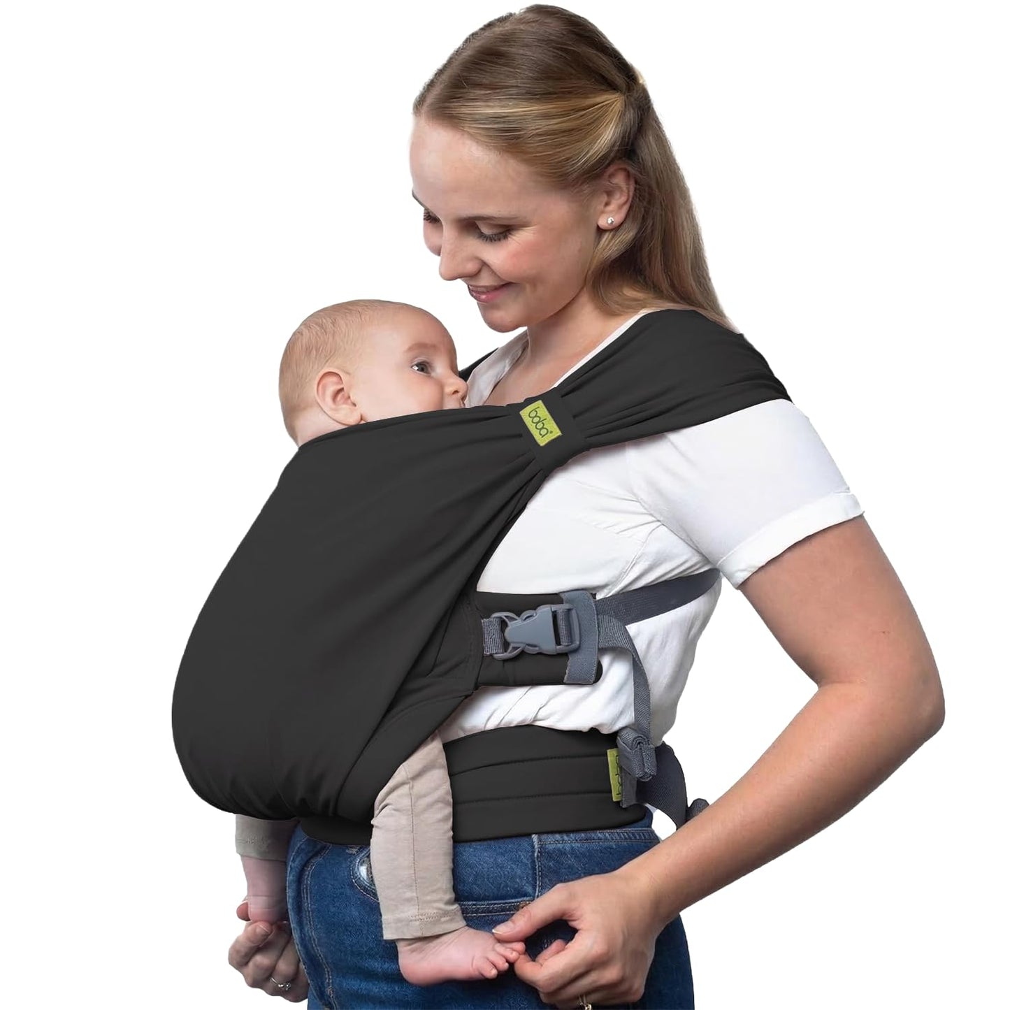 Pre-Wrapped Baby Carrier with Buckles - Easy On/Off Infant Sling for 0-18 Months, Soft & Stretchy