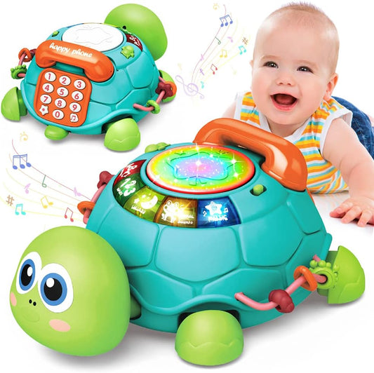Musical Crawling Turtle Baby Toy for 6–12 Months, Interactive Light & Sound Infant Toy for Early Learning and Development
