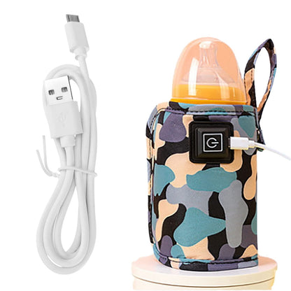 USB Portable Baby Bottle Warmer Sleeve – Fast Heating Travel Milk Warmer with Type-C Cable, Compatible with Most Bottles for Car & Home