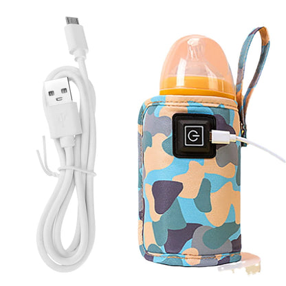 USB Portable Baby Bottle Warmer Sleeve – Fast Heating Travel Milk Warmer with Type-C Cable, Compatible with Most Bottles for Car & Home
