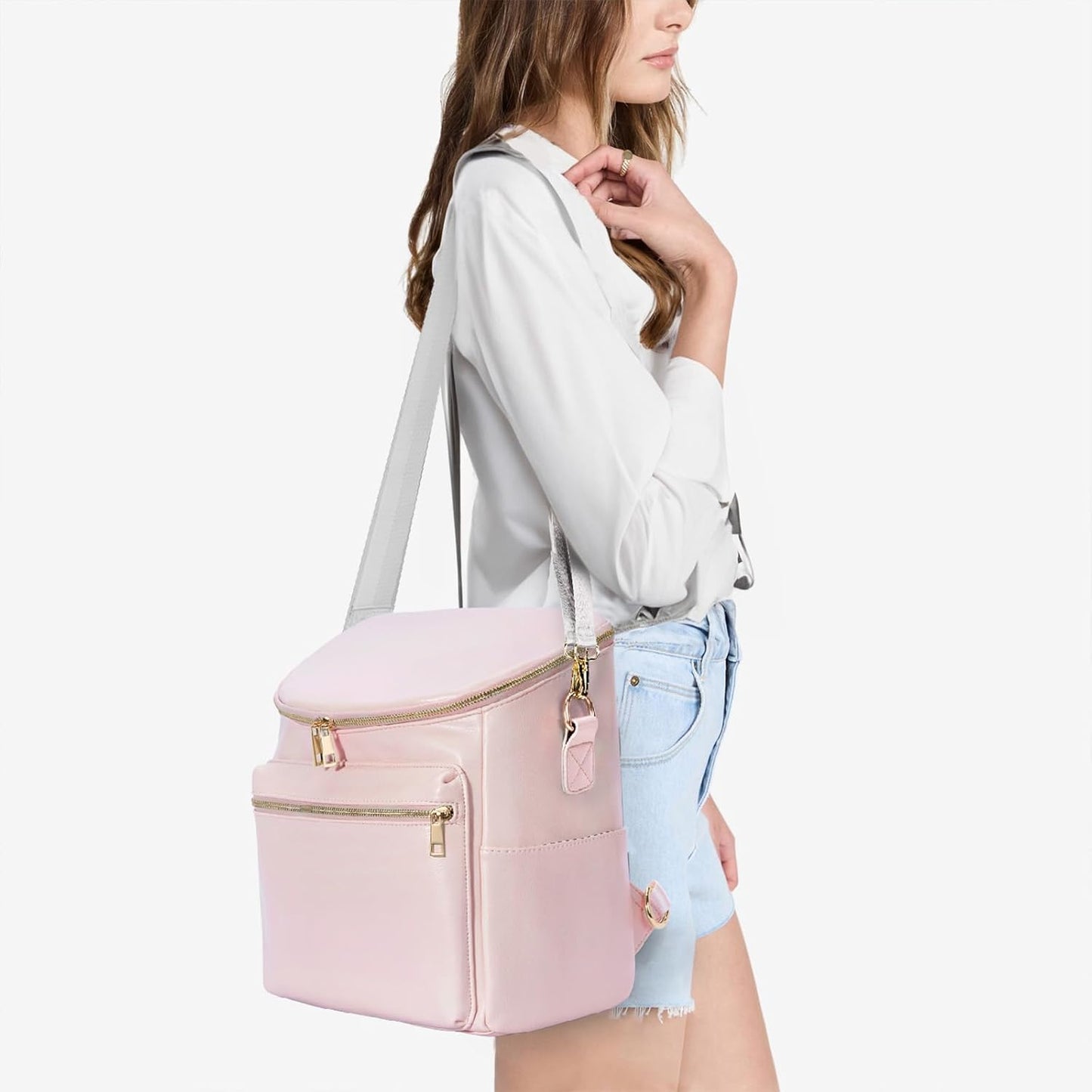 2026 New Diaper Bag Backpack, Fashion Leather Mommy Backpacks, Travel Baby Diaper Bags with in Bag Organizer and Changing Pad