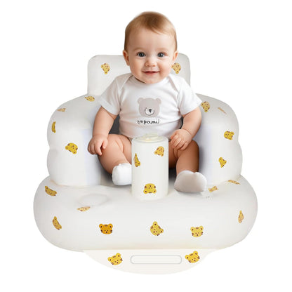 Inflatable Baby Seat with Built-in Air Pump – Portable Floor Chair for Sitting Up, Feeding & Play 3 Months & Up