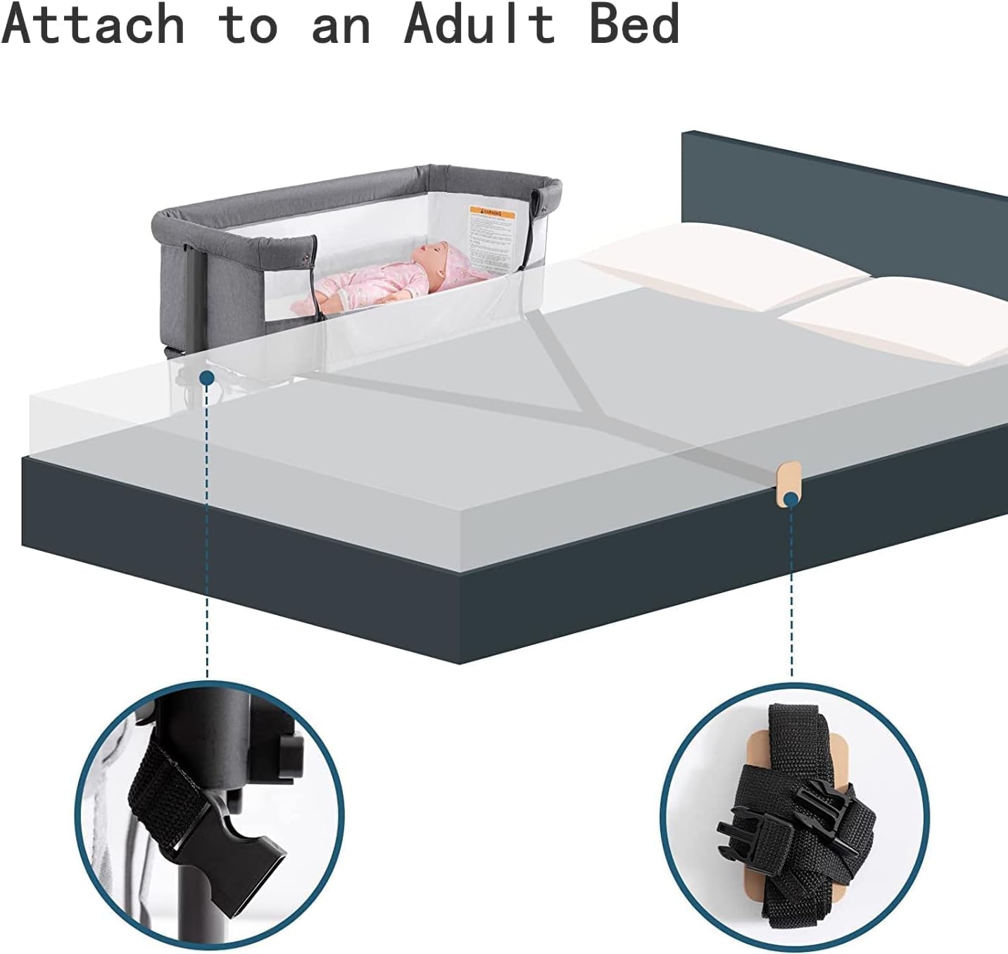 Baby Crib ,3 in 1 Bassinet for Baby
