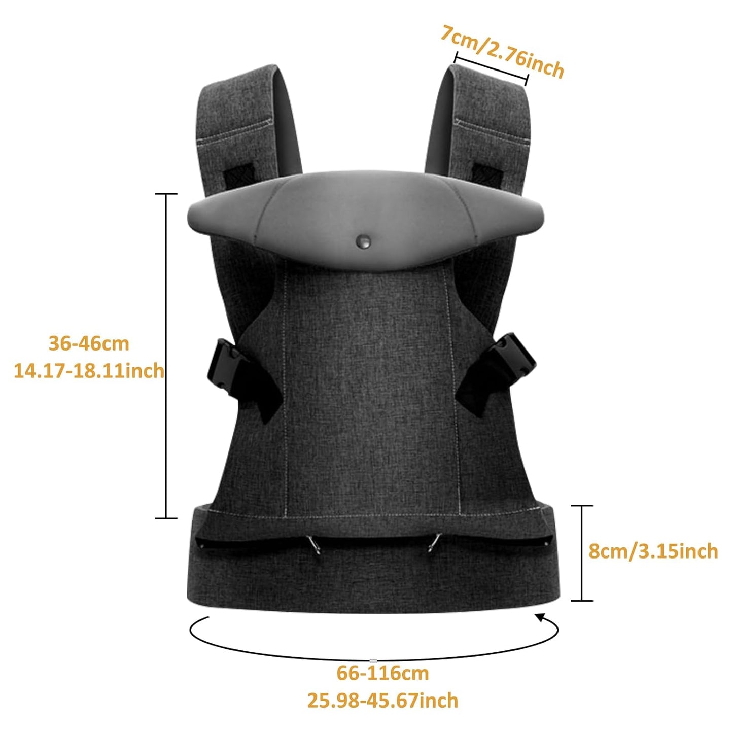 4-in-1 Baby Carrier, Hands Free Adjustable Ergonomic Baby Carrier Newborn to Toddler 6-33lbs
