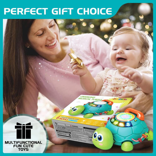 Musical Crawling Turtle Baby Toy for 6–12 Months, Interactive Light & Sound Infant Toy for Early Learning and Development