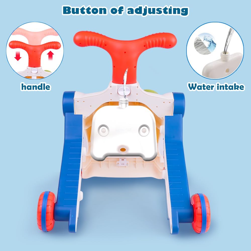 5 in 1 Baby Walker Sit-to-Stand Toys, Learning Walker for Boys Girls Toddler, Multifunctional Educational Activity Center Removable Play Panel, Push Walker Toys Gifts for Infant 6-18 Months