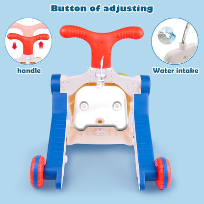5 in 1 Baby Walker Sit-to-Stand Toys, Learning Walker for Boys Girls Toddler, Multifunctional Educational Activity Center Removable Play Panel, Push Walker Toys Gifts for Infant 6-18 Months