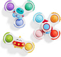 3PCS Pop Suction Cup Spinner Sensory Airplane Travel Toys for Babies 6+ Months