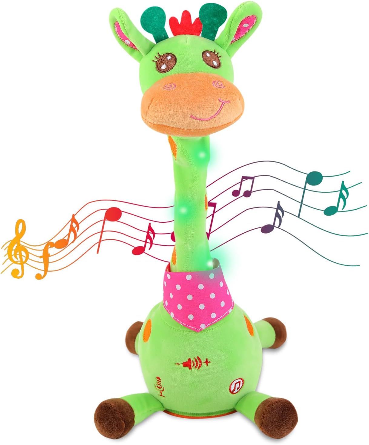 Dancing Giraffe Plush Toy for Toddlers with Music, Voice Repeat & Light-Up Feature – Interactive Baby Gift