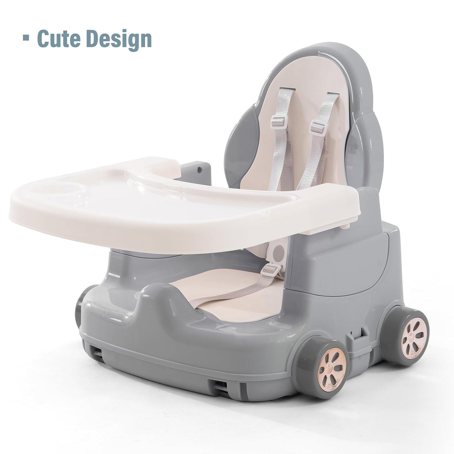 High Chairs for Babies and Toddlers, Portable 3 in 1 High Chair, Adjustable Convertible Compact Infant Baby Feeding Chair Booster with Detachable Double Tray