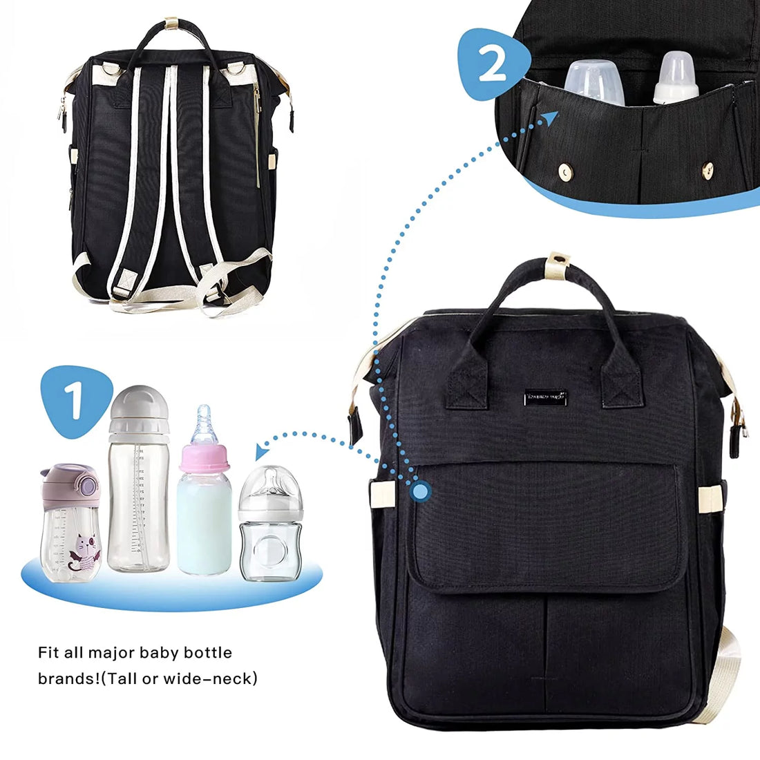 Diaper Bag Backpack Portable Baby Bag for Boys & Girls