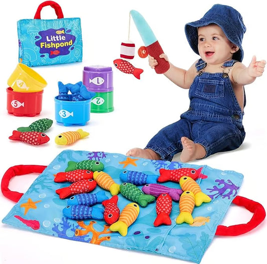 22 Pcs Toddler Fishing Toys Montessori Toys for 1 Year Old Boy Girl Birthday Gift