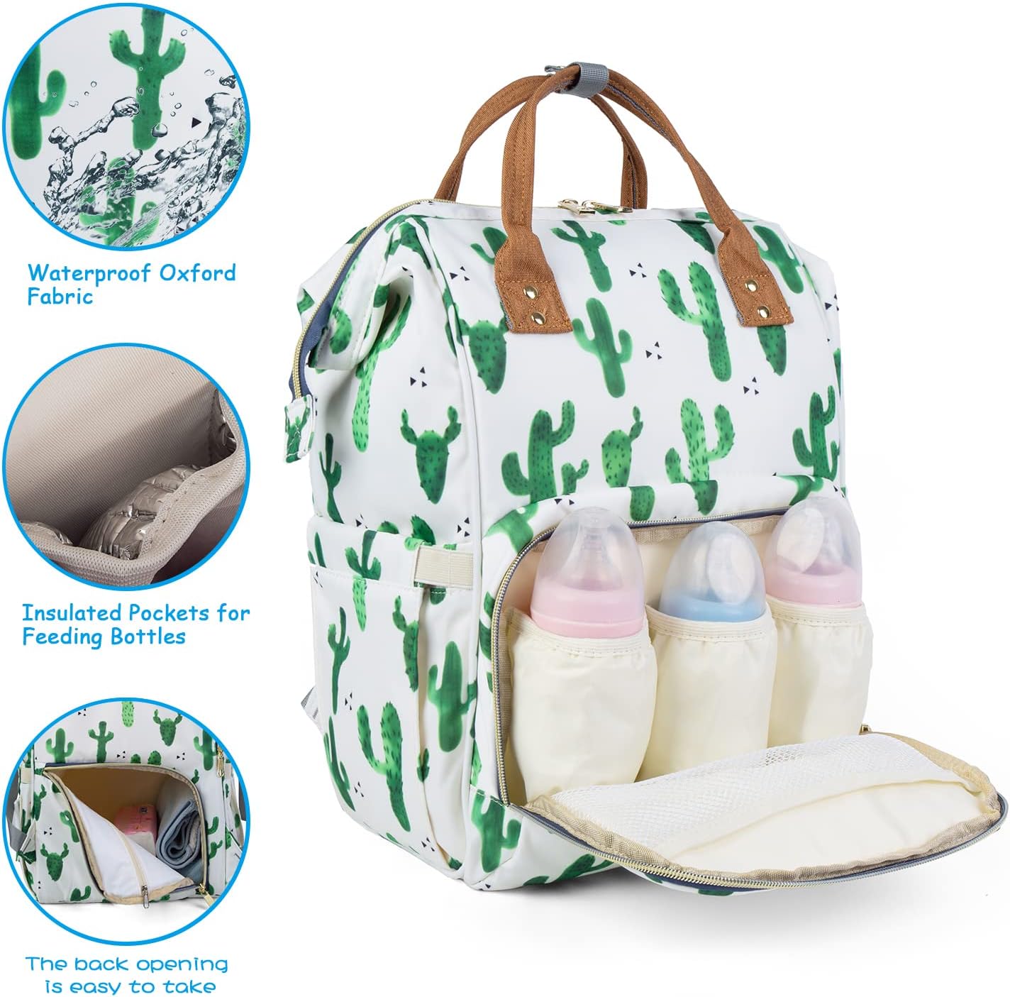 Diaper Bag Backpack for Mom Dad, Maternity Changing Bag Diaper Backpack with Stroller Straps