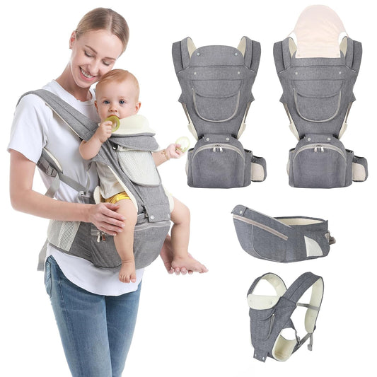 Baby Carrier, 6-in-1 Newborn to Toddler Carrier(7-50lbs),Ideal for Mom & Dad, Perfect for Shopping & Travel